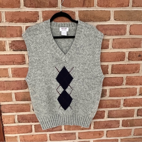Vintage argyle wool V-neck sweater vest size men’s large (Unisex) - Picture 1 of 5